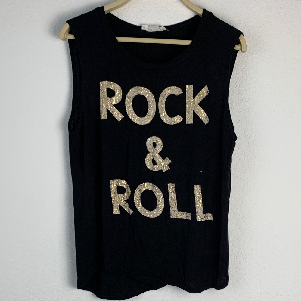 Stylish Black Rock & Roll Tank Top